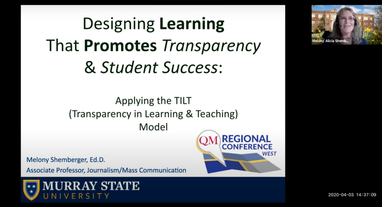 Designing Learning That Promotes Transparency and Student Success: Applying the TILT Model